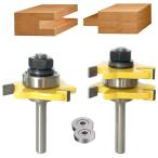 Akylin 2本組 横溝ビット T型ルータービット 6mm軸 舌