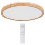 LEDシーリングライト6畳 27W 3600LMシーリング+ライト木目調 間接光-導光板 照明器具 常夜灯モード リモコン付 無段階調光調色 昼