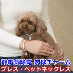 静電気 除電 肉球チャーム (ブレス ペットネックレス) 静電気除去 ペット用 ネックレス 肉球 犬 猫 (配送方法：ネコポス)