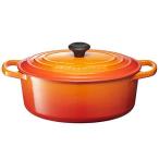 ル・クルーゼ(Le Creuset)  鋳物 ホーロー 鍋 シグニチャー ココット・オーバル 25 cm オレンジ ガス IH オーブン 対応  【日本正規販売品】