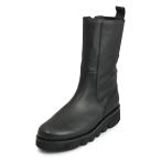 SAYA ラボキゴシ サヤ 51224 B ブラック ハーフブーツ シークレットゴア 3cmヒール カーフ 合成底 筒丈21cm