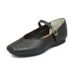 【継続品】あしながおじさん 1310187 BL ブラック フラットシューズ ストラップ付 1cmヒール