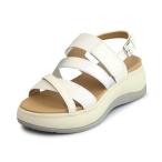 【継続品】あしながおじさん 2410193 WH ホワイト サンダル ストラップ 5cmヒール 厚底 ゴム×羊革