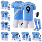 サッカーウェア 子供 大人 2526マンチェスター・シティのホームユニフォーム9番ハーランド10グラリッシュ17デブラウサッカーウェアスーツ