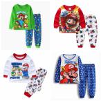パジャマ ルームウェア マリオ 長袖 長ズポン 上下セット 2点セット キッズ ジュニア 男の子 ボーイズ 子供服 90cm-130cm 綿 可愛い 春 秋 冬