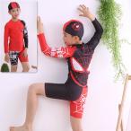 水着 男の子 子供 キッズ 長袖ラッシュガード+ショーツパンツ セパレート スパイダーマン 上下セット 帽子/キャップ付き 3点セット UPF 50+ 日焼け防止