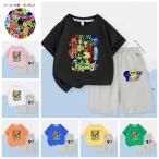 【おまけ付き】スプランキー sprunki 子供服 セットアップ キッズ 上下セット 2点セット コットン 半袖Tシャツ トップス ハーフパンツ 通学着 通園着