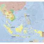 世界地図 ポスター [東南アジア] 英語 オフィス インテリア  World Map ウォールステッカー Hotdogger