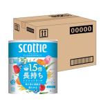 ショッピングトイレットペーパー シングル 【ケース販売】 スコッティ フラワーパック 1.5倍長持ち(8ロールで12ロール分)トイレット 75mシングル ×8パック入り
