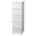 ショッピングチェスト JEJ SEEDS(シーズ) スリムチェスト 5段 キャスター付き ホワイト SIU-5-WH