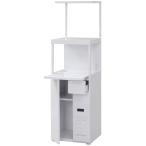 エムケー 上棚板付きレンジ台 『ファインキッチン』 計量米びつ付(容量12kg) スリムタイプ 日本製 SKU-311W