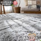 ショッピングホットカーペット 洗える ラグ シャギー 約 4.5畳 弱 220×220cm ラグマット カーペット ムーティ2 リビング マット ホットカーペットカバー OK