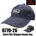 フルカウント FULL COUNT キャップ 6770-26 Black FULL Denim Cap ブラックワッペン ベースボールキャップ 帽子 デニム ロゴ 定番 アメカジ メンズ 新色