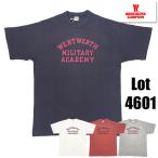 ウエアハウス WAREHOUSE Tシャツ Lot 4601 MILITARY ACADEMY 半袖 ミリタリー TEE シャドウボーダー 未洗い ロゴ 綿 アメカジ メンズ 2025年 春夏 新作
