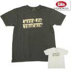 UES ウエス Tシャツ 652401 KEEP ON 半袖 トップス プリント ロゴ  TEE オーガニックコットン バイオ加工 ヴィンテージ アメカジ メンズ 2024年春夏 新作