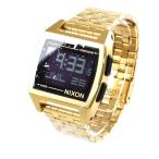 ニクソン NIXON 腕時計 デジタル メンズ ベース オールゴールド THE BASE NA1107502-00 サーフィン ウォッチ 防水 ステレンススチール SS