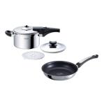即納・在庫限り 901-0442 ビタクラフト スーパー圧力鍋 3.5L(No0623)バリューセット オリビアI フライパン 22cm(No1932)付き