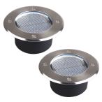 【2個セット】LED スポットライト埋め込み式 ソーラー充電 防水 ガーデンライト 庭 玄関先 屋外照明 太陽光充電 クリスマス イルミネーション ◇RIM-KSSL300