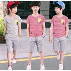 子供服 男の子 2点セット セットアップ Tシャツ ショートパンツ 上下セット 可愛い カジュアル 韓流 夏 春 女の子にも