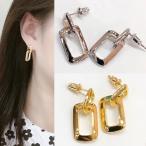 Yahoo! Yahoo!ショッピング(ヤフー ショッピング)ピアス レディース 個性 四角 オシャレ 18金仕上げ 18kgp 20代 30代 40代 50代 2色 ゴールド 上品 おしゃれ 女性 誕生日 クリスマス ポイント利用