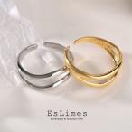 指輪 レディース リング 2連風 変形 フリーサイズ シルバー ゴールド アクセサリー おしゃれ カジュアル 激安 女性 ホワイトデーお返し ポイント利用