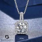 ネックレス レディース 一粒 大粒 cz 四角 豪華 上品 シルバー925 プラチナ仕上げ 10代20代30代40代50代 女性 人気 ギフト お祝い 誕生日 母の日