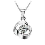 ネックレス レディース クロスリング 四つ葉 一粒ダイヤ 大粒 プラチナ仕上げ シルバー925 ギフト 女性 妻 嫁 彼女 人気 誕生日 母の日