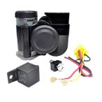 [AedoE] twin двойной воздушный звуковой сигнал super большой голос .12V мотоцикл compact katatsumli электронный чёрный машина автобус van 
