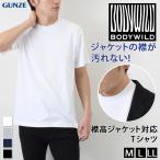 Tシャツ メンズ トップス 半袖 綿100% 無地 インナー ビジネス 通勤 BODY WILD ボディワイルド ジャケット 襟高 BW5413A ポイント消化