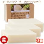 有機ココナッツ石鹸 85g 3個 コールドプロセス製法 オーガニックソープ ココナッツオイル石けん 無添加生せっけん