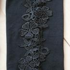 新品 a117 ML 裏起毛 花模様サイドレース レギンス 黒 ブラック 秋冬 レディース エレガント あったか 50代 60代 70代