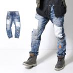 全品送料無料 tsa ダメージ加工 クラッシュ パッチワーク デニム メンズ ボトムス ジーンズ ジーパン ウォッシュ Jea134 M便