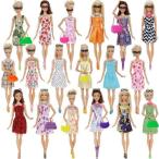 32点セット 人形 アクセサリー ファッション かわいい メガネ ネックレス ハンドバッグ 靴 ドレス 服 バービー人形