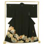 正絹金彩黒留袖琳派色紙文・堀省平作...