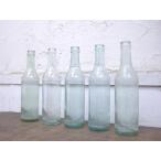  три tsu стрела носорог da-* стеклянная бутылка 5шт.@* античный * Showa Retro *129340