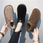 ムートンブーツ レディース スリッポン ボアシューズ 裏ボア 美脚 裹起毛 ぺたんこ フラット 歩きやすい靴 暖かい 可愛い 大人気