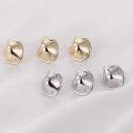 ピアス金具 アクセサリーパーツ 不規則円形 ピアス 穴有り  サージカルステンレス 約16x14mm 4ヶ
