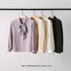  блуза женский осень-зима осень-зима белый чёрный bow Thai рубашка блуза рубашка tops одноцветный длинный рукав лента Thai белый черный офис casual 