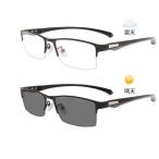 老眼鏡 遠近両用 変色 メガネ ブル�