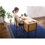 デスク 机 おしゃれ 木製 北欧モダン ヴィンテージ ラック 棚 引出し ワークテーブル チェア付き2点セット