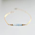 アクアマリンブレスレットlucky714KGFゴールドフィルド３月誕生石天...