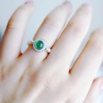 絆を深める癒しの石グリーンアゲートと淡水パールの指輪ピンキーリング5月/6...