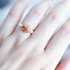 マイナスイオンパワーの石マルチカラートルマリンと淡水パールの指輪ピンキーリ...