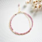 マルチカラーキューブトルマリンのブレスレット 14KGF 天然石 パワーストーン ハンドメイド オーダー可 ralulushu