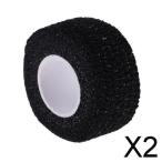 2x滑り止め粘着ゴルフスポーツゴルファーフィンガーラップグリップコンプレッションテープブラック