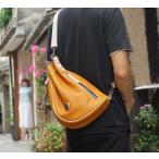 新品 メンズバッグ 本革 ボディバッグ ワンショルダーバッグ 斜めがけ 肩掛け 牛革 シュリンクレザー ブラック ロップ型 LLB-0097