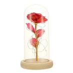 JWMY 薔薇 LEDライト 光るバラ 光る薔薇 ライト ローズライト 造花 フラワーライト インテリアライト ガラスドーム 薔薇ドーム バ