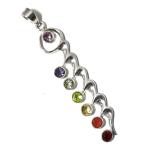 チャクラ高品質シルバー天然石ペンダ...