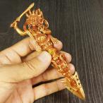 チベット密教 法具 閻魔大王 ヤマラージャ 18金コーティング 金剛杭(プルパ) 14cm メール便対応可