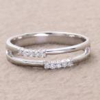 ショッピングピンキーリング ピンキーリング ダイヤ K10 ダイヤモンド ２連風 ピンキー ダイヤリング 指輪 K10PG K10WG